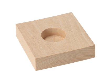 Houten kaarsenstandaard voor 1 kaars - plat