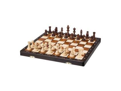 Groot magnetisch houten schaakspel