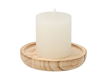 Geurkaars met houten voet - vanille