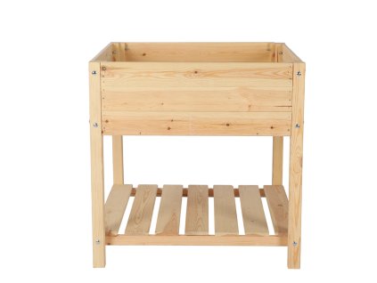 Verhoogd houten bloembed met plank 78 x 78 cm - grenen