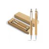 Set van bamboe pen en mechanisch potlood