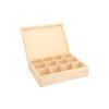 Houten theedoos (12 vakken)