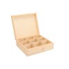 Houten theedoos (9 vakken)