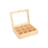 Houten doos met glas – 12 vakken