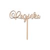 Houten taarttopper met naam op maat