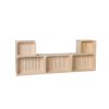 Houten wandmeubel van kisten 180 x 69 x 24 cm