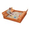 Geïmpregneerde houten zandbak met bankjes 120 x 120 cm