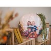 Houten wandklok met kleurenfoto