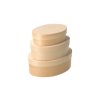 Ovale houten dozen van fineer 3 stuks
