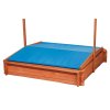 Houten zandbak met dak