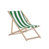Houten tuinligstoel - groene strepen