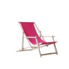 Houten tuinligstoel met armleuningen - roze