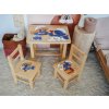 Houten kindertafel met stoelen - Smurfen