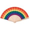 Houten waaier regenboog