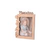 Houten fotolijst met naam voor geboorte baby 13 x 18 cm