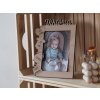 Houten fotolijst met naam voor geboorte baby 13 x 18 cm