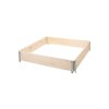 Verhoogd houten bloembed met beslag 120 x 120 x 20 cm