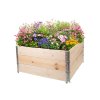 Verhoogd houten bloembed met beslag 120 x 120 x 20 cm