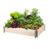 Verhoogd houten bloembed met beslag 120 x 80 x 20 cm