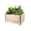 Verhoogd houten bloembed met beslag 120 x 80 x 20 cm