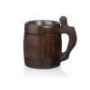 Eikenhouten bierpul met roestvrijstalen inzetstuk - donker