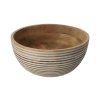 Mangohouten kom met witte strepen - 24 cm