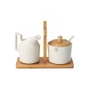 Melkkannetje + suikerpot in standaard