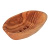 Olijfhouten zeepbakje, ovaal