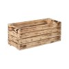Gebrande houten kist 60 x 22 x 24 cm