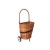Rieten houtmand op wielen, afgerond