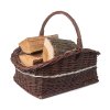 Rieten houtmand, donker, gedecoreerd