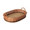 Ovaal rieten dienblad met handvat