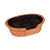 Rieten hondenmand met kussen - klein