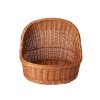 Rieten hondenmand met dak - naturel