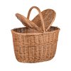 Rieten picknickmand - ovaal