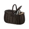 Rieten picknickmand donker