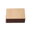 Set van 6 vierkante eikenhouten onderzetters