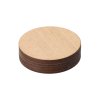 Set van 6 ronde eikenhouten onderzetters