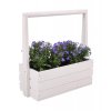 Grote houten plantenbak met handvat - wit