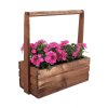 Grote houten plantenbak met handvat - bruin